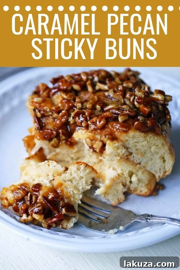 Caramel Pecan Rolls Homemade sweet rolls with rich caramel sauce and pecans. The perfect pecan sticky buns recipe! How to make homemade sticky buns from scratch. www.modernhoney.com #stickybuns #pecanrolls #caramelpecanrolls #caramelrolls #caramelstickybuns #pecanbuns