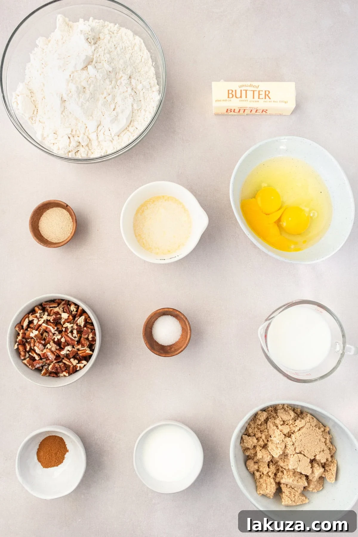 Sticky Buns Ingredients or Caramel Pecan Rolls Ingredients.