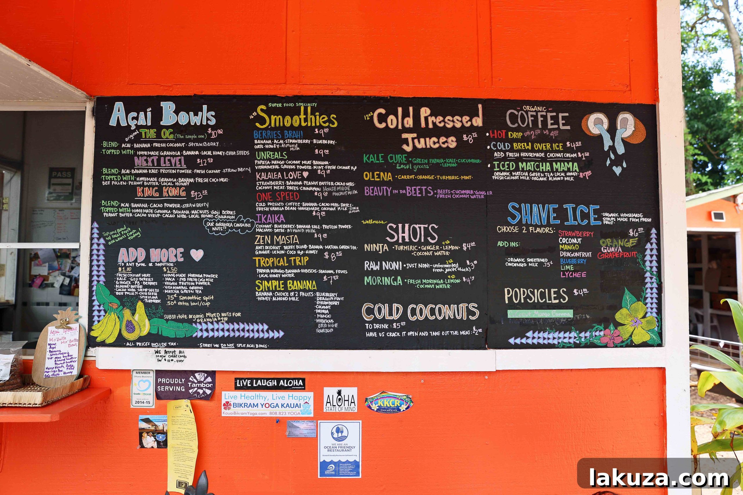 Kauai's Top Adventures and Culinary Delights 44 Kauai Hawaii Travel Guide. Acai Bowls Coconuts and Smoothies in Kauai Hawaii