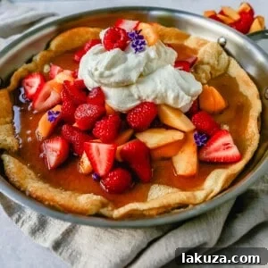 Puffy Oven Pancake 9 A decadent Dutch Baby Puff Pancake is made with milk, eggs, sugar, flour, and vanilla, and baked in a cast iron skillet in the oven until it puffs up and becomes a golden brown. This German pancake recipe is a delicious and easy breakfast dish!