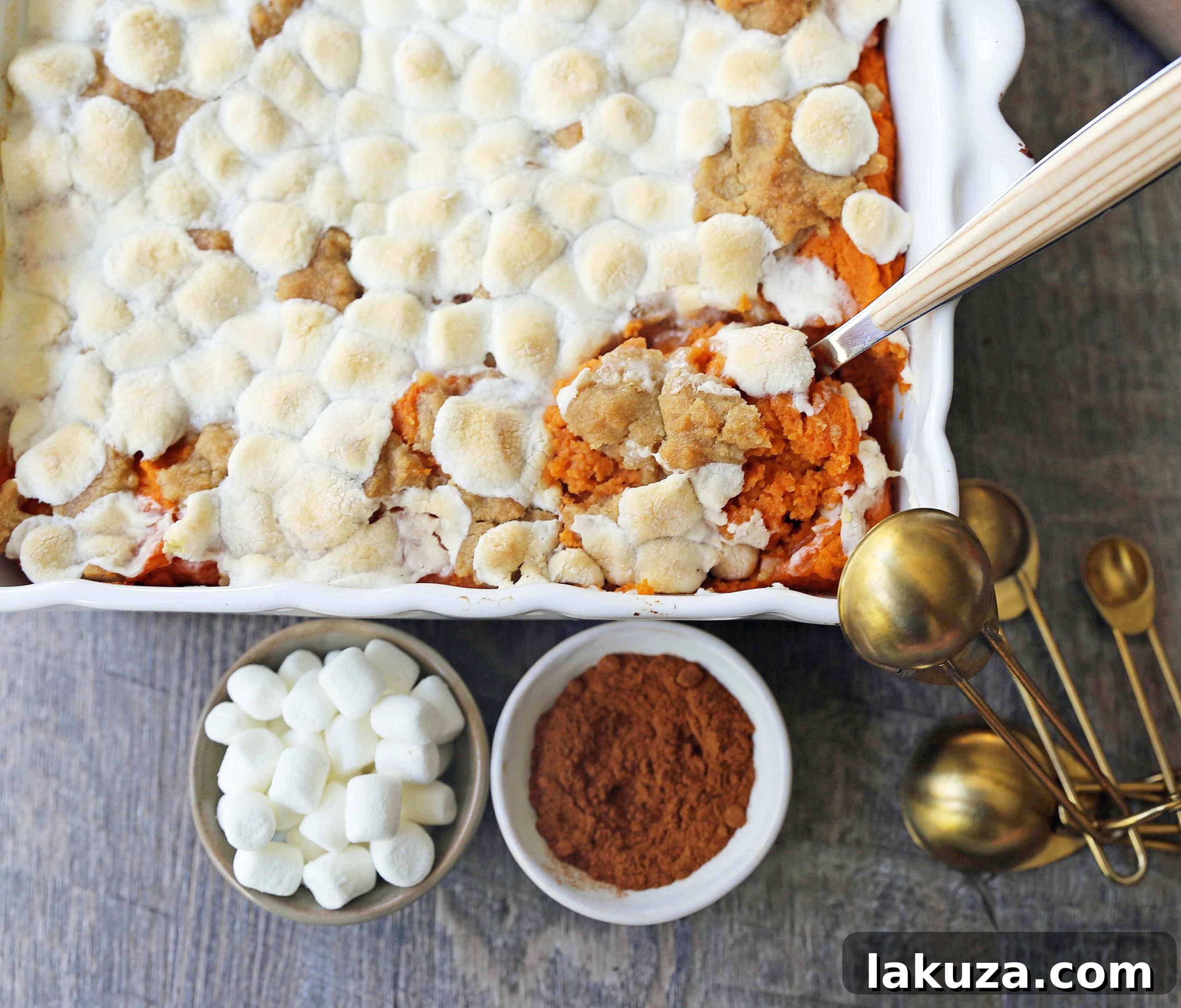 Sweet Potato Bliss with Marshmallow Streusel Topping 2 Classic Sweet Potato Casserole with Toasted Marshmallows and Brown Sugar Streusel