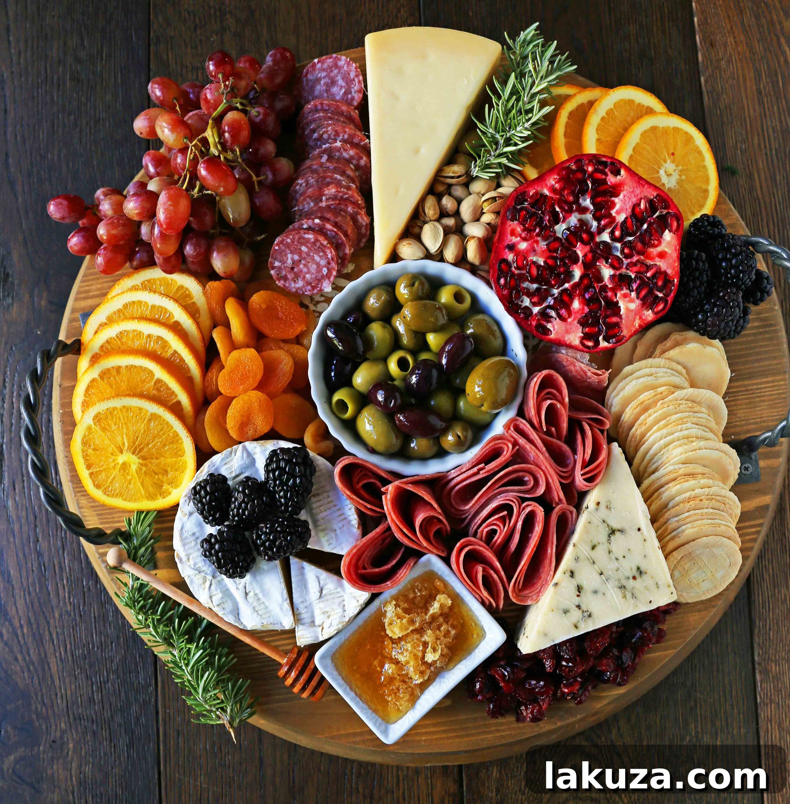 A curated selection of popular cheeses for a charcuterie board, including soft brie, firm cheddar, and tangy goat cheese, with pairing suggestions.