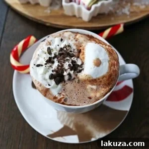 Homemade Hot Chocolate Recipe. How to make easy 5-ingredient gourmet hot chocolate. This Slow Cooker Hot Chocolate is perfect to serve at parties. A list of hot chocolate toppings ideas to make your very own Hot Chocolate Bar. www.modernhoney.com #hotchocolate #homemadehotchocolate #chocolate #hotchocolatebar #hotchocolatetoppings #christmas
