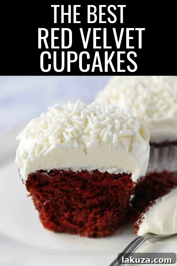 Velvety Red Indulgence 5 Delicious Red Velvet Cupcakes with Cream Cheese Frosting