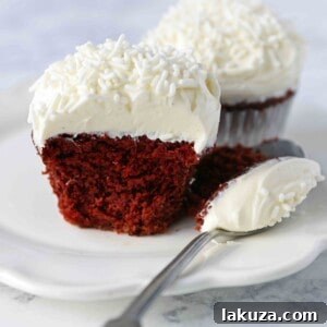 Velvety Red Indulgence 6 Red Velvet Cupcakes with Cream Cheese Frosting