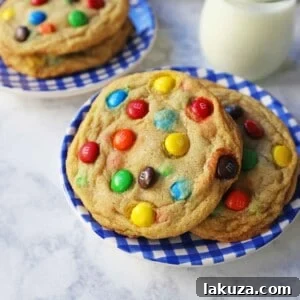 Soft and Chewy M&M Cookies. The best M&M cookie recipe. How to make the perfect M&M cookie. Delicious homemade dessert.