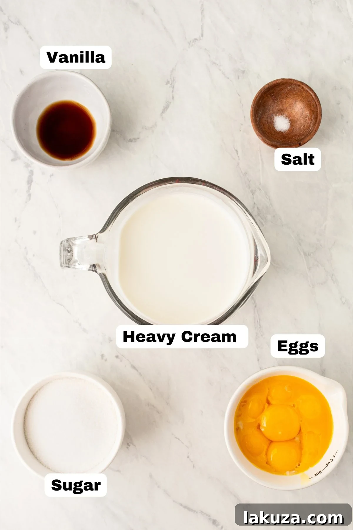 Creme Brulee Ingredients. What ingredients you need to make homemade creme brulee.