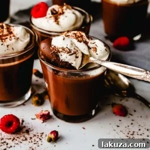 Velvety Chocolate Dream 4 Chocolate Pot de Creme. Rich velvety smooth chocolate custard topped with fresh whipped cream. A pot of cream made with melted chocolate, heavy cream, sugar, and egg yolks. A decadent chocolate dessert!