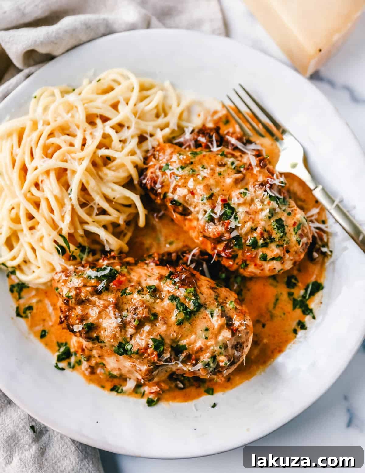 Easy skillet chicken recipe for Marry Me Chicken. Creamy sundried tomato and basil sauce, perfect for a quick dinner.