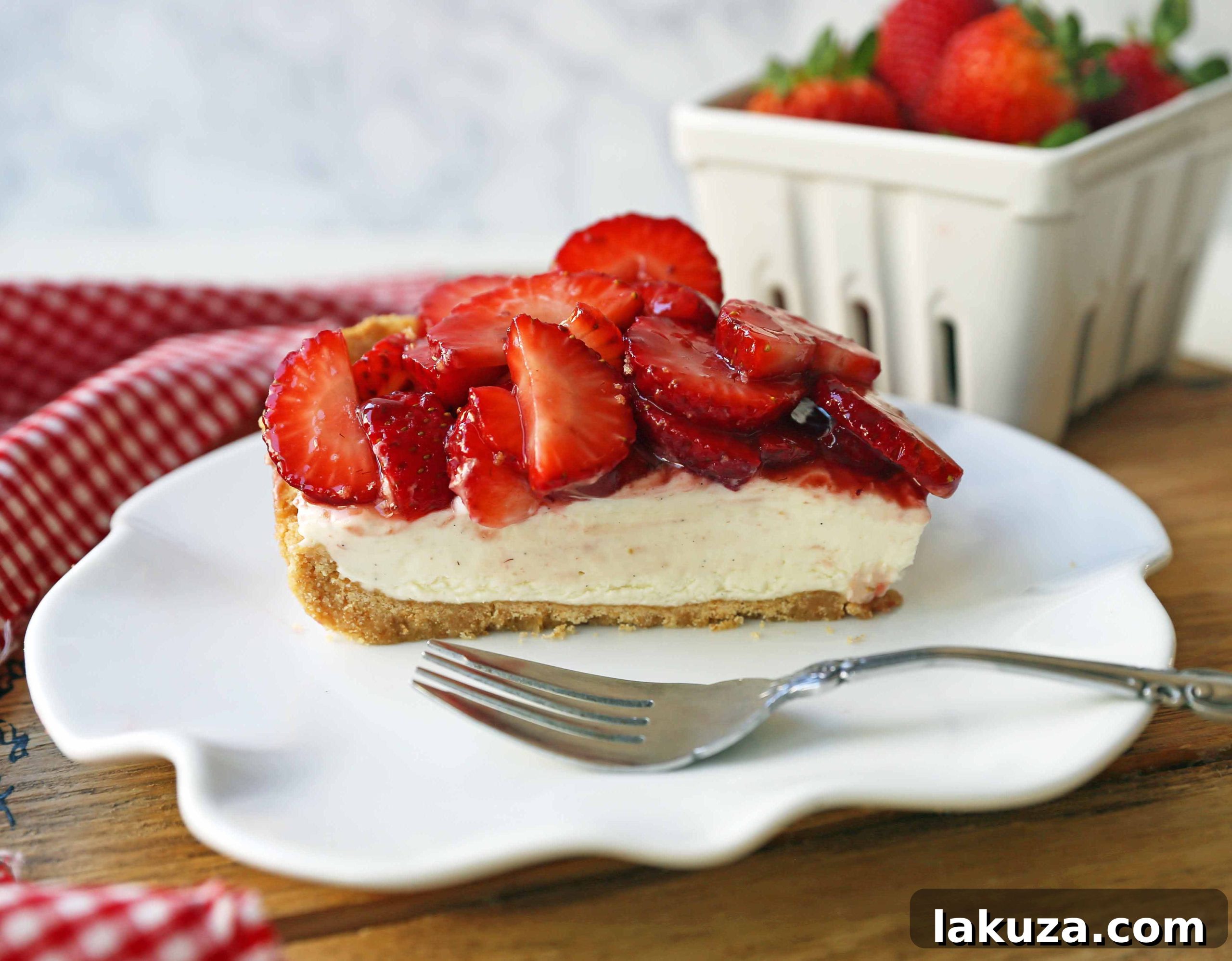 Strawberry Cream Cheese Pie, an easy sweet cream cheese pie with a buttery NILLA Wafer cookie crust and glazed strawberries, ideal for spring and summer.