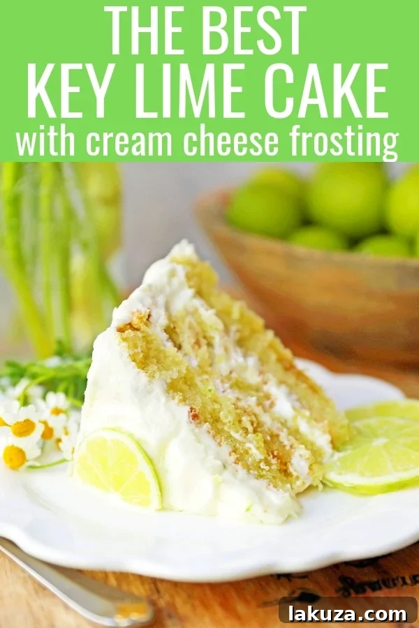 Zesty Key Lime Indulgence 16 Key Lime Cake with Cream Cheese Frosting. Moist key lime cake with sweet cream cheese frosting. A light and fluffy citrus lime cake with the perfect lime buttercream frosting! The BEST Lime Cake Recipe! www.modernhoney.com #limecake #keylimecake #citruscake