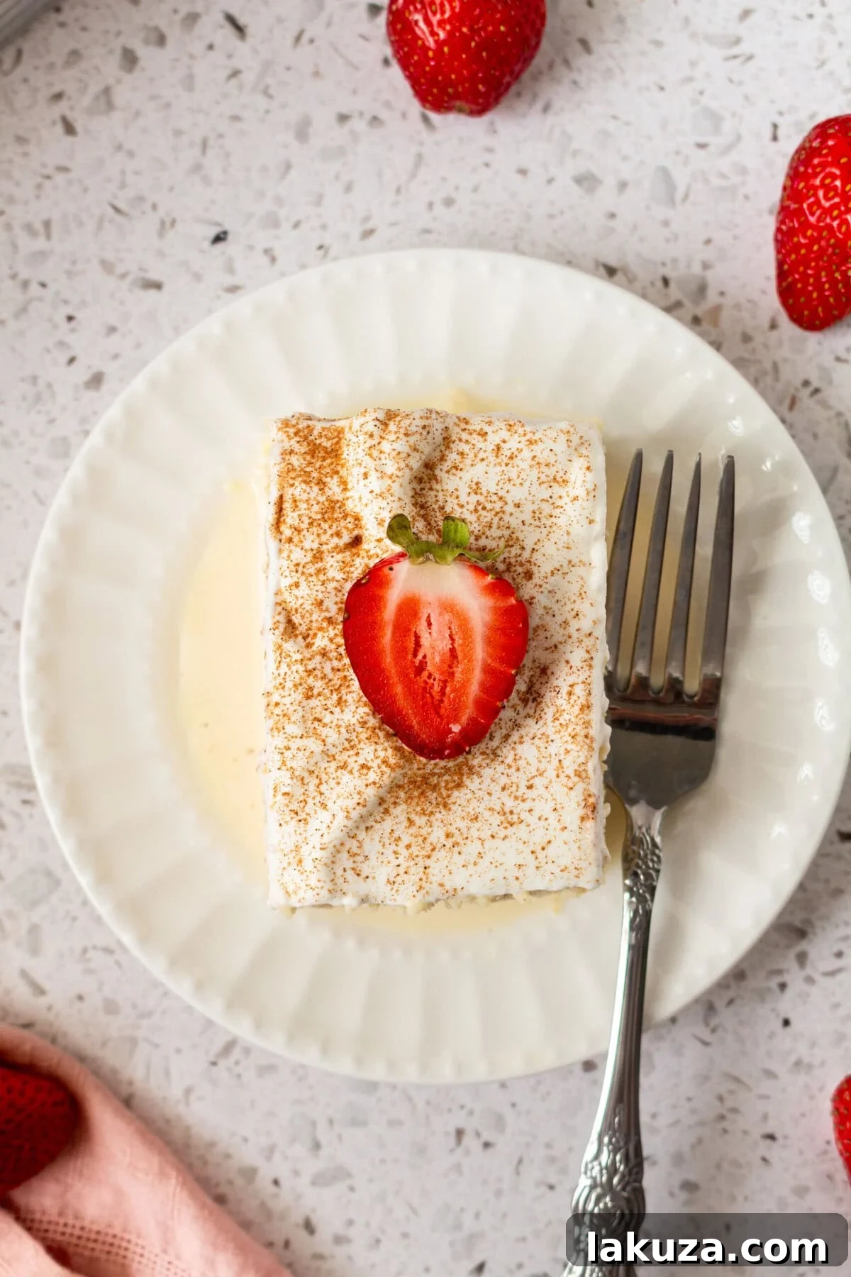 Tres Leches Cake. A classic Mexican dessert made with a vanilla sponge cake soaked with three kinds of milk -- heavy cream, evaporated milk and sweetened condensed milk and topped with fresh sweetened whipped cream. An authentic Mexican dessert recipe!
