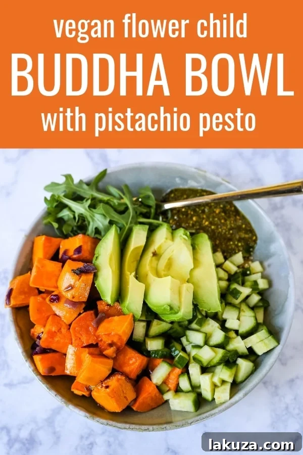 Vibrant Pistachio Pesto Power Bowl 7 A mouth-watering Buddha Bowl with Pistachio Pesto, showcasing its wholesome, colorful ingredients and readiness for a healthy meal.