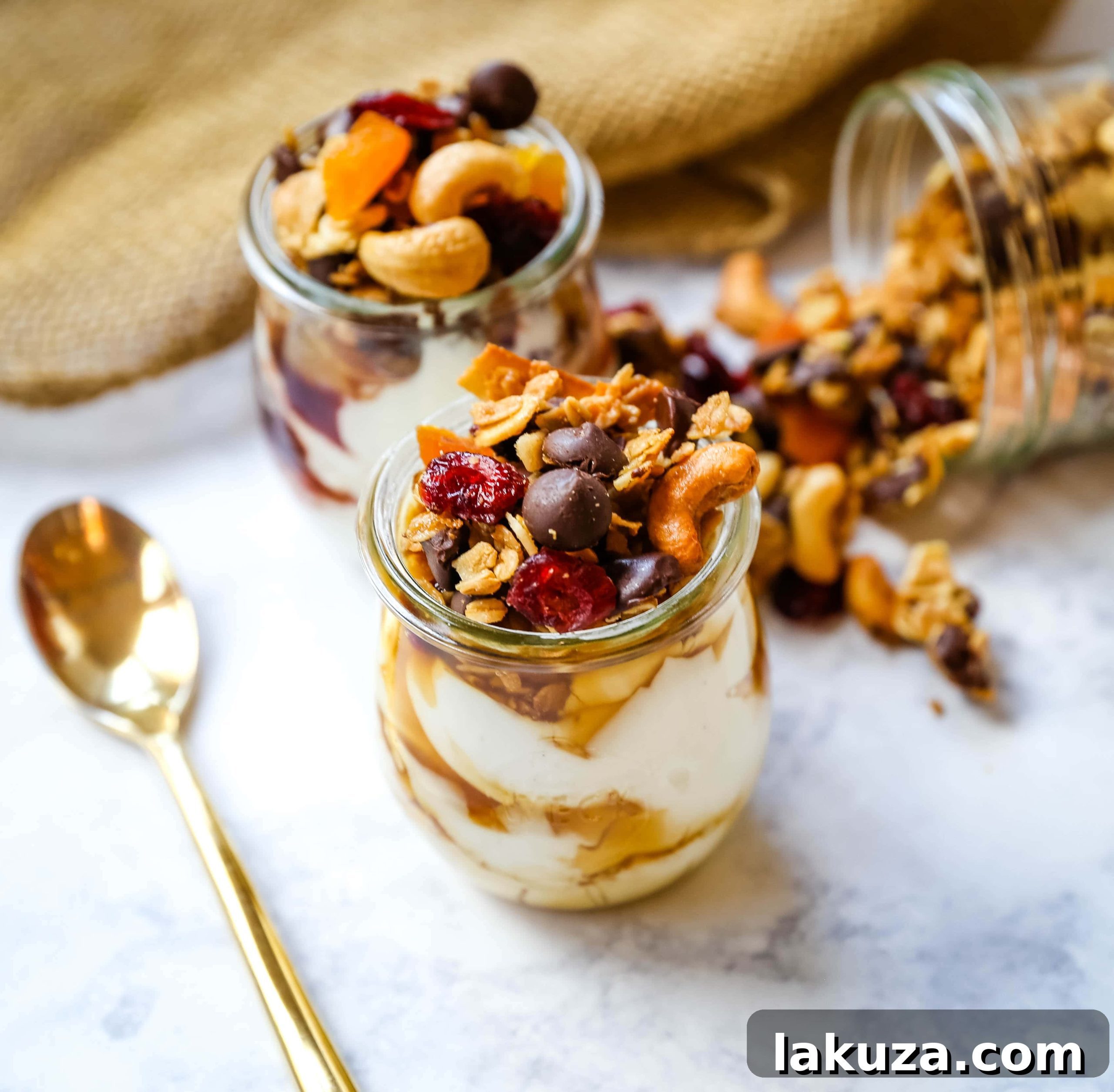 Tropical Chocolate Coconut Crunch 3 Best Homemade Chocolate Coconut Granola recipe featuring cashews, almonds, and dried fruit