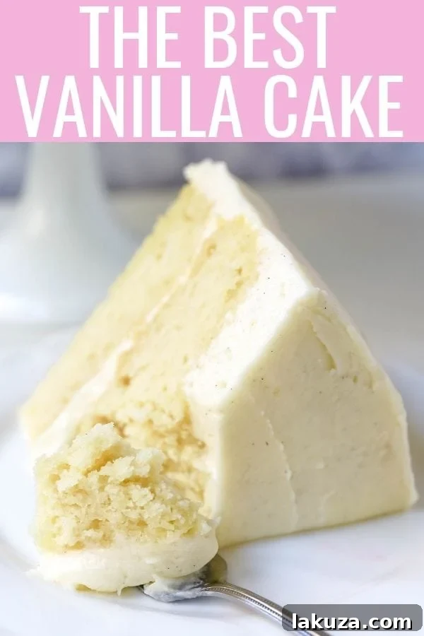 Vanilla Cake Recipe - Best homemade vanilla cake with vanilla bean buttercream frosting.