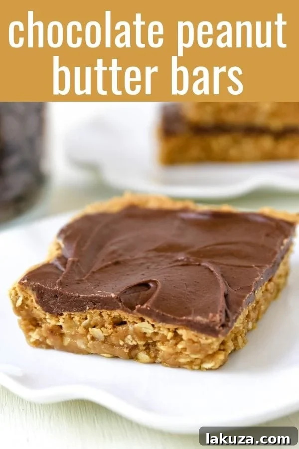 A delicious square of Chocolate Peanut Butter Cookie Bar, showcasing the layers and creamy frosting, ready to be enjoyed as a perfect dessert.