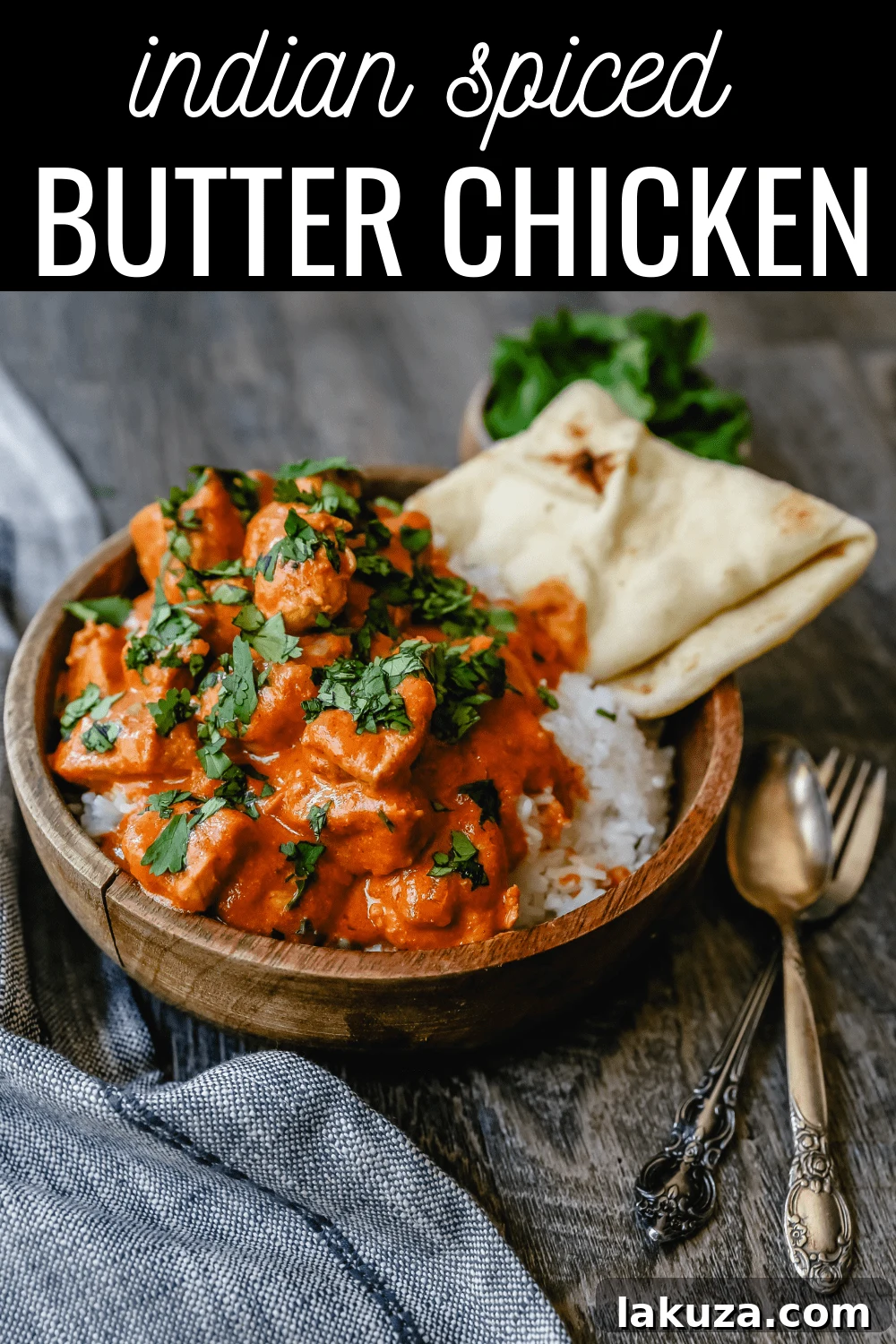 Velvety Indian Butter Chicken 6 A bowl of creamy Indian Butter Chicken garnished with fresh cilantro, ready to be enjoyed.