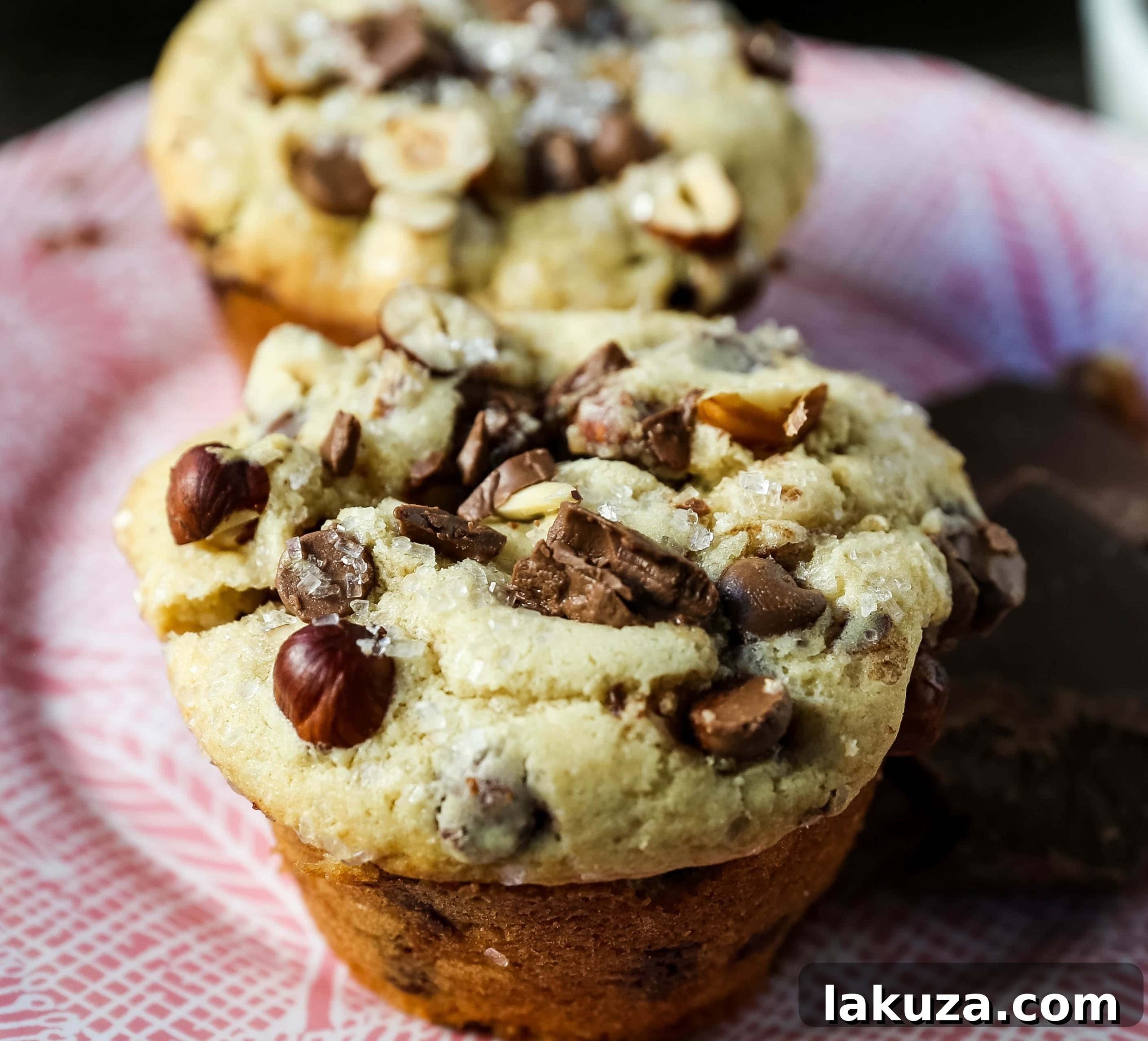Decadent Hazelnut Chocolate Muffins 8 Various baking ingredients for Chocolate Chip Hazelnut Muffins