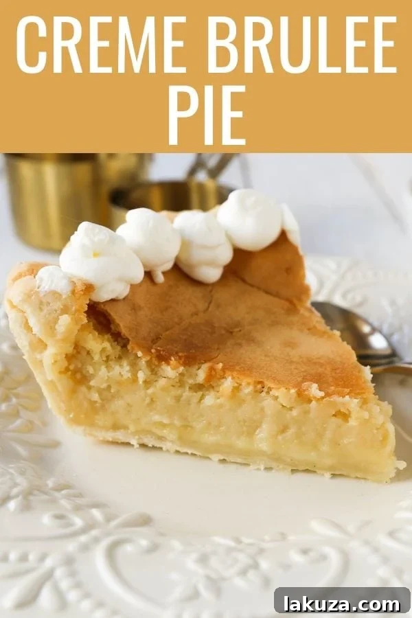 Crisp Caramel Custard Pie 8 Creme Brûlée Pie. A silky smooth vanilla custard in a buttery crust topped with a crisp sugar topping. It is a creamy sweet pie with a touch of tang and will be everyone's favorite pie! www.modernhoney.com #thanksgiving #pie #pies #thanksgivingrecipes #cremebrulee