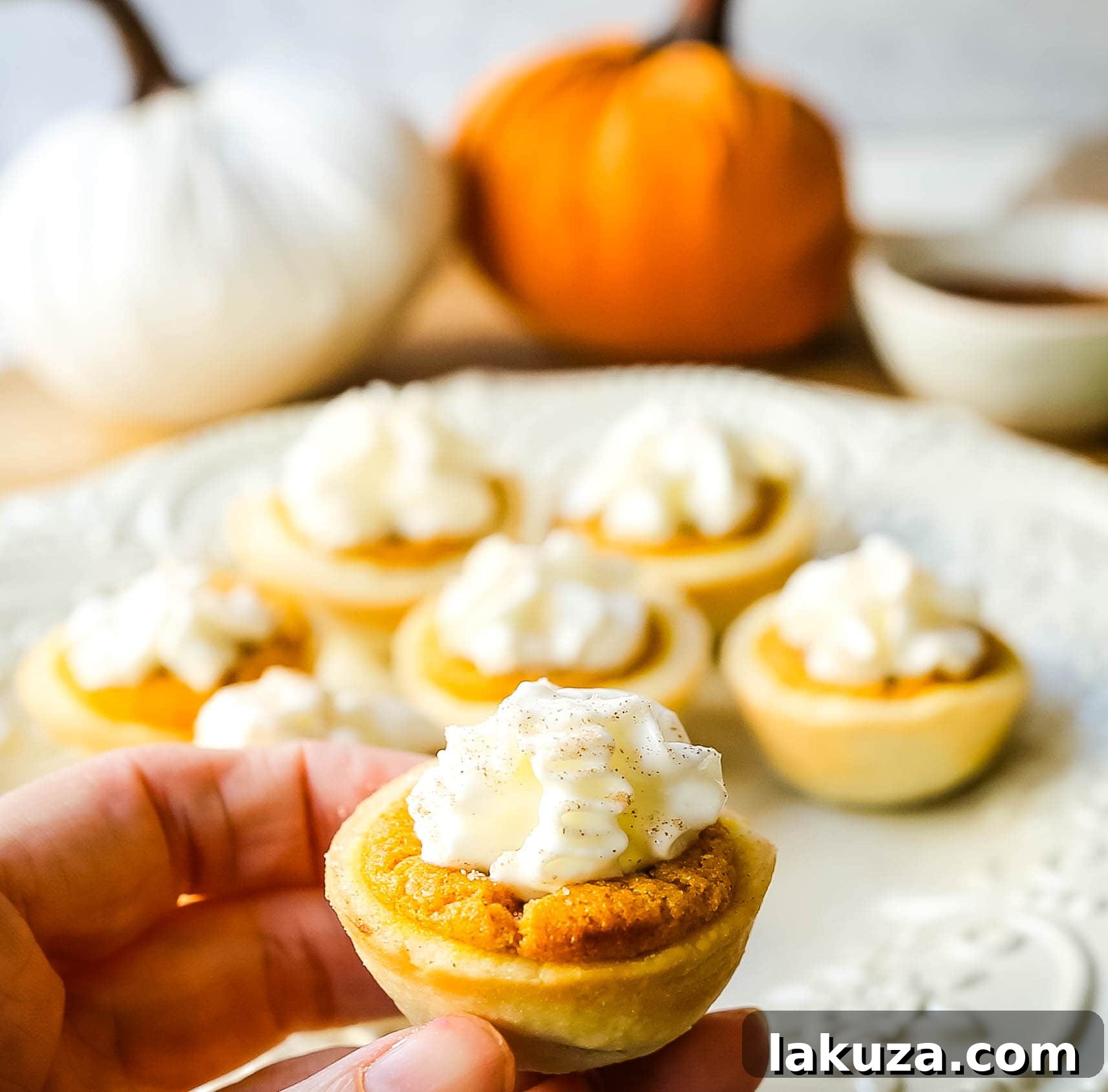 Pumpkin Pie Poppers 5 Ingredients for creamy pumpkin pie filling, including pumpkin puree, cream cheese, and spices, waiting to be mixed for mini pumpkin pies.