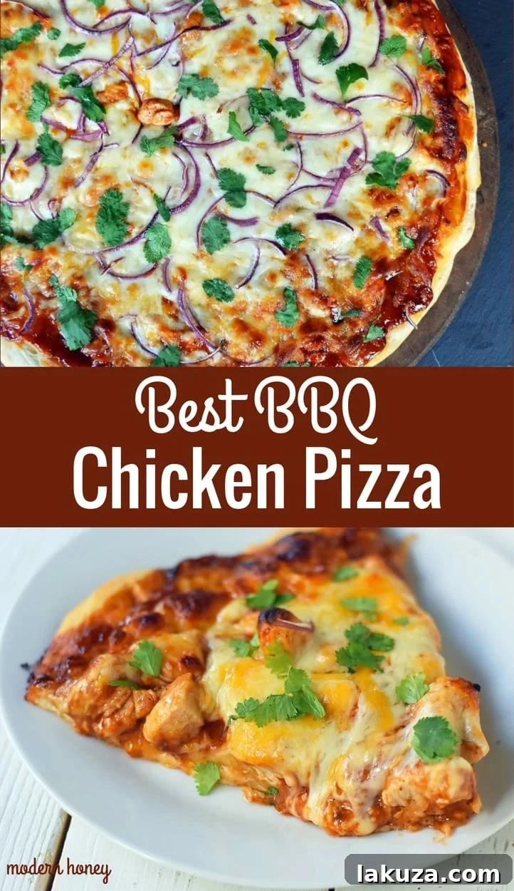 Gourmet BBQ Chicken Pizza at Home 13 Another enticing view of a slice of BBQ Chicken Pizza, highlighting its fresh and flavorful toppings.