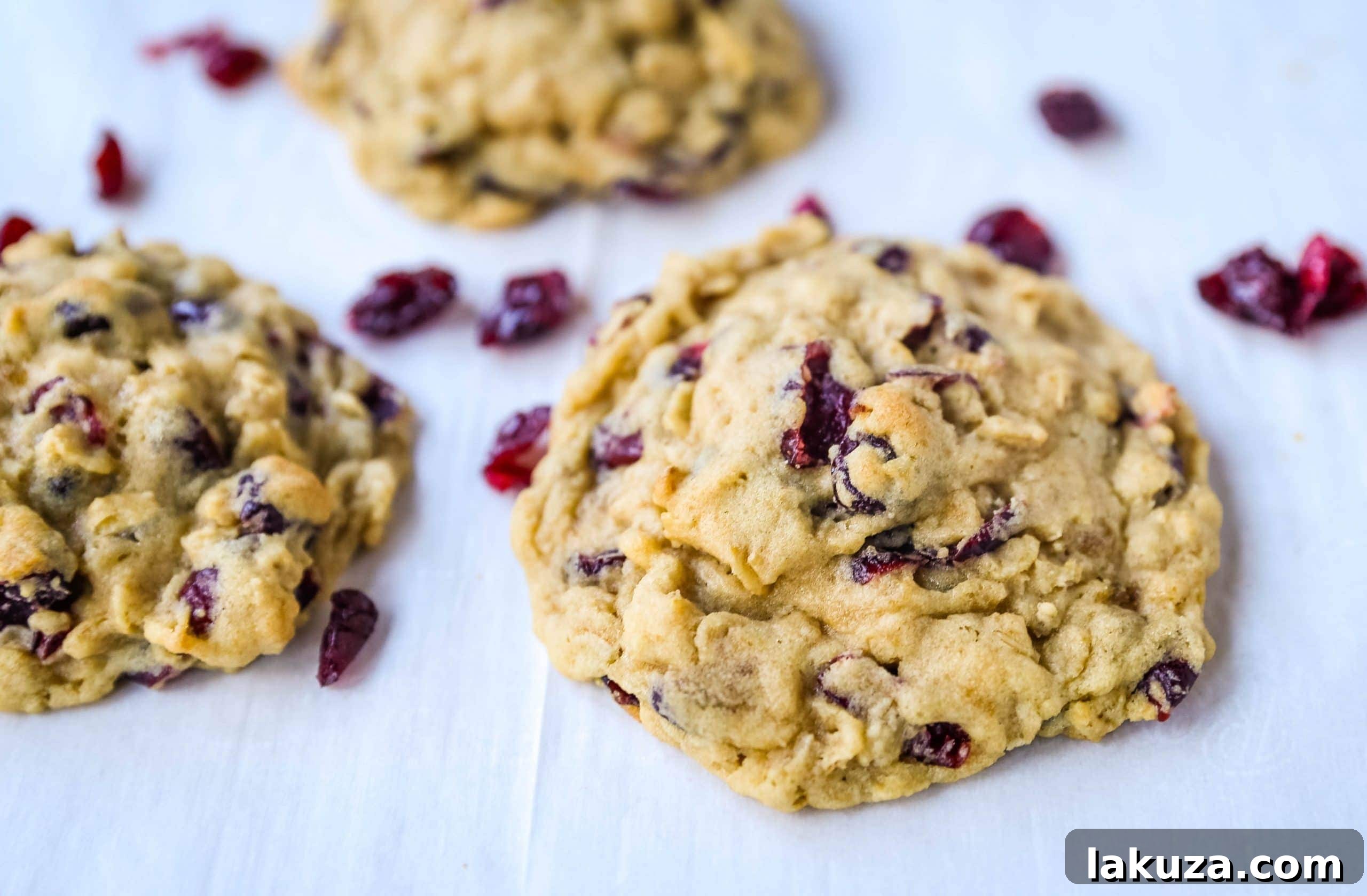 Cranberry Oatmeal Cookies Soft chewy brown sugar oatmeal cookies with sweetened dried cranberries. A chewy and hearty oatmeal cookie that everyone will love! www.modernhoney.com #oatmealcookie #oatmealcookies #cranberryoatmeal #cookie #cookies
