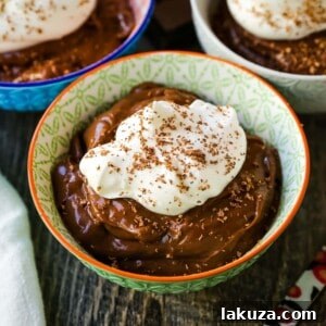 Rich, decadent homemade chocolate pudding made with only 5 simple ingredients. The best chocolate pudding recipe!