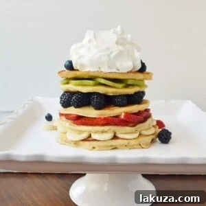 Fruit Pancake Stack with Coconut Syrup by Modern Honey