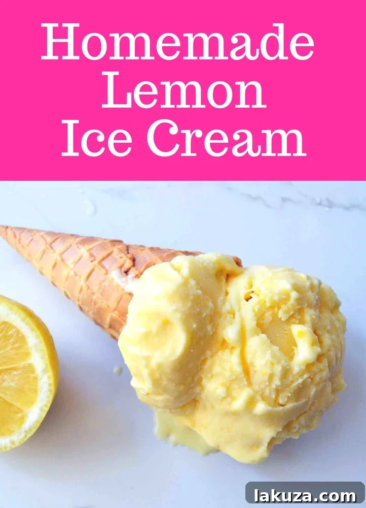 Lemon Zing Darling Delight 7 Creamy Lemon Ice Cream. Homemade Lemon Ice Cream made from scratch. www.modernhoney.com #lemonicecream #icecream #homemadeicecream