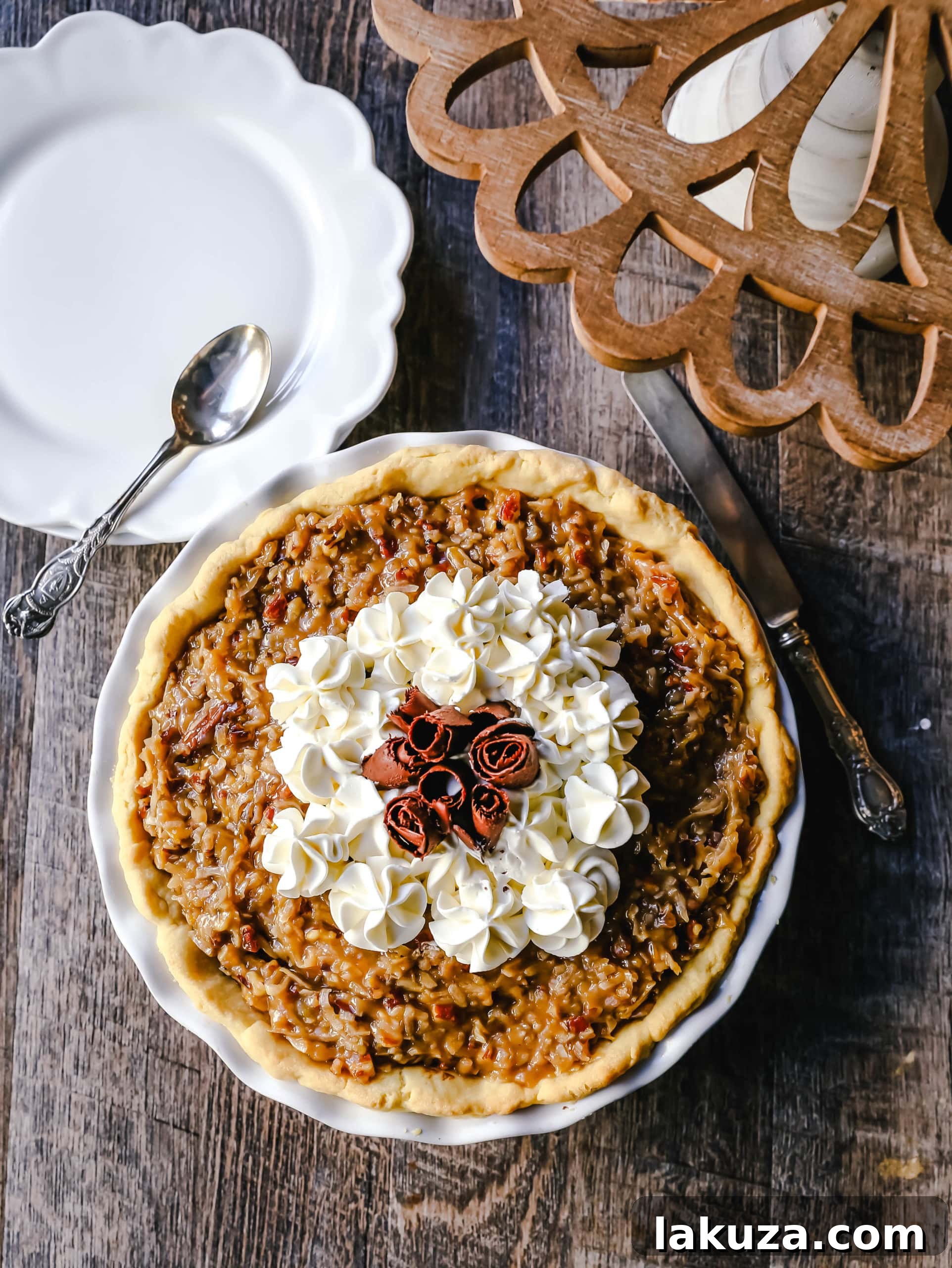 Decadent German Chocolate Pie 4 Ingredients for German Chocolate Pie laid out, emphasizing freshness and quality for the best flavor.