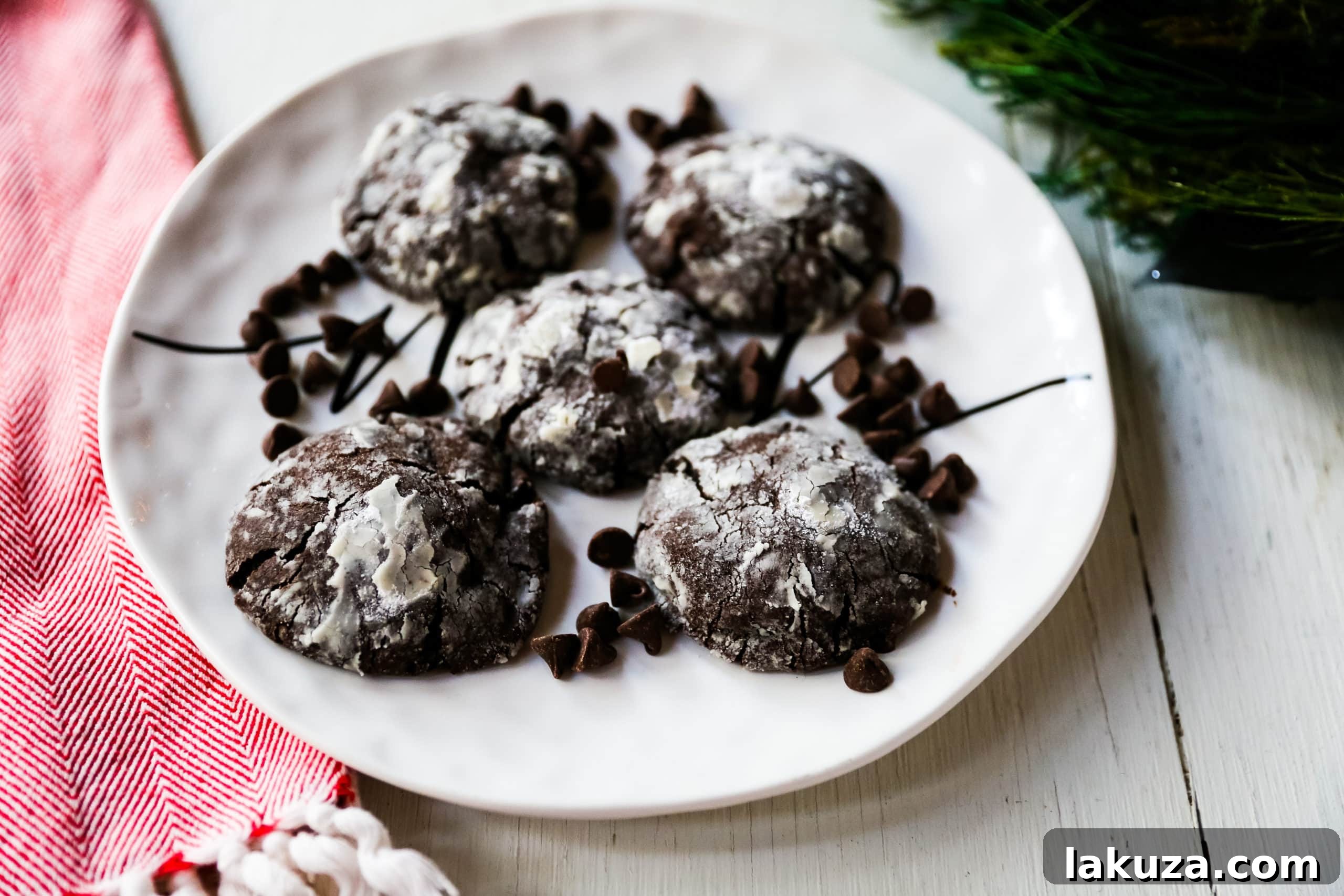 A batch of perfect Chocolate Crinkle Cookies cooling on a wire rack, ready for holiday enjoyment.