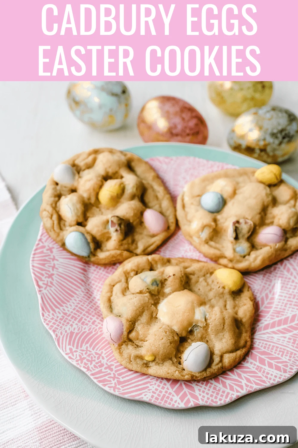 Final plated Cadbury Egg Cookies, ready to be enjoyed.