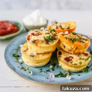 Bacon and Egg Poppers 8 Mini Egg Bacon and Cheese Bites, a quick and easy breakfast