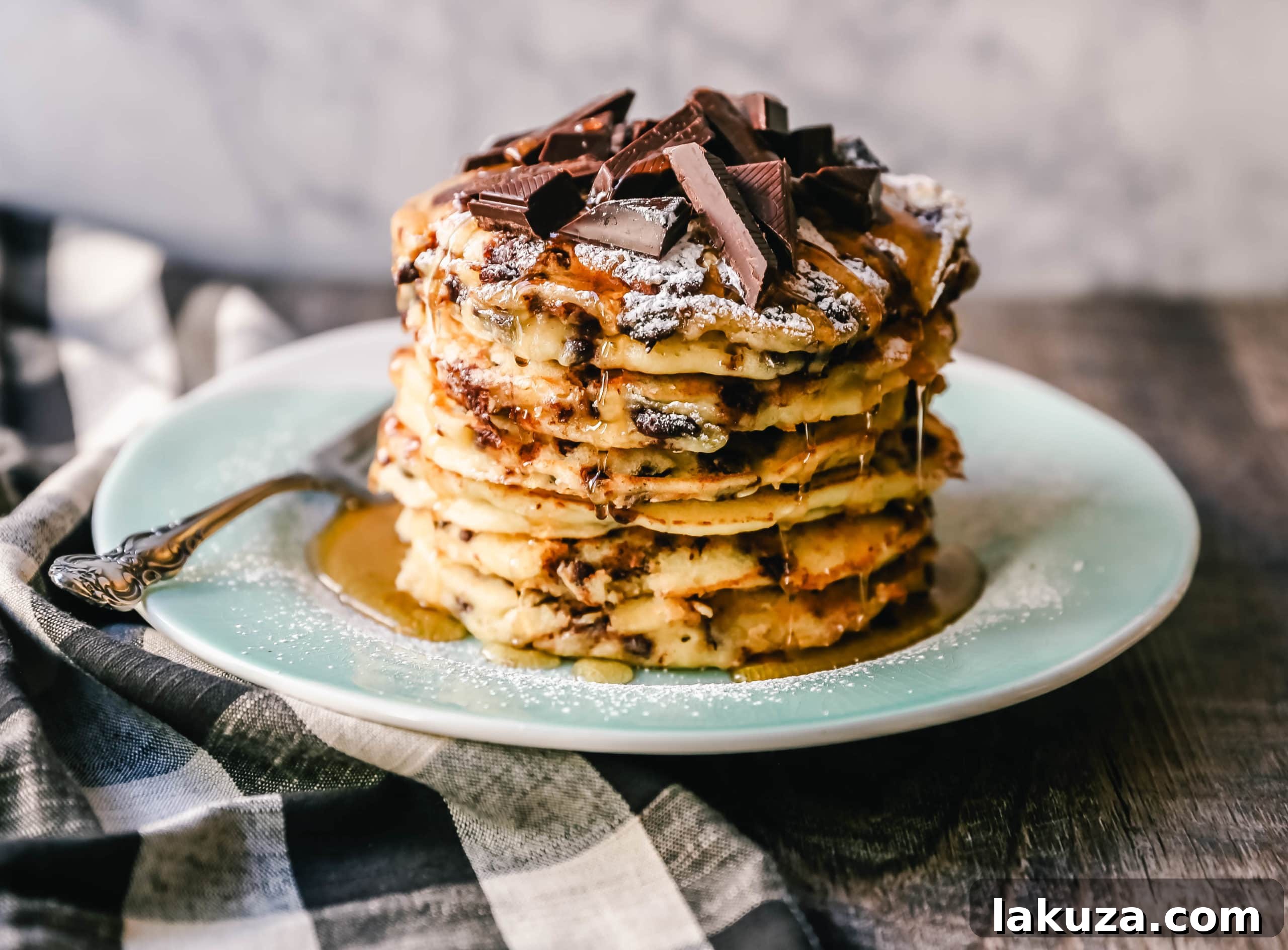 Creamy Chocolate Chip Ricotta Pancakes - Easy homemade breakfast recipe, 5-minute prep, family favorite!