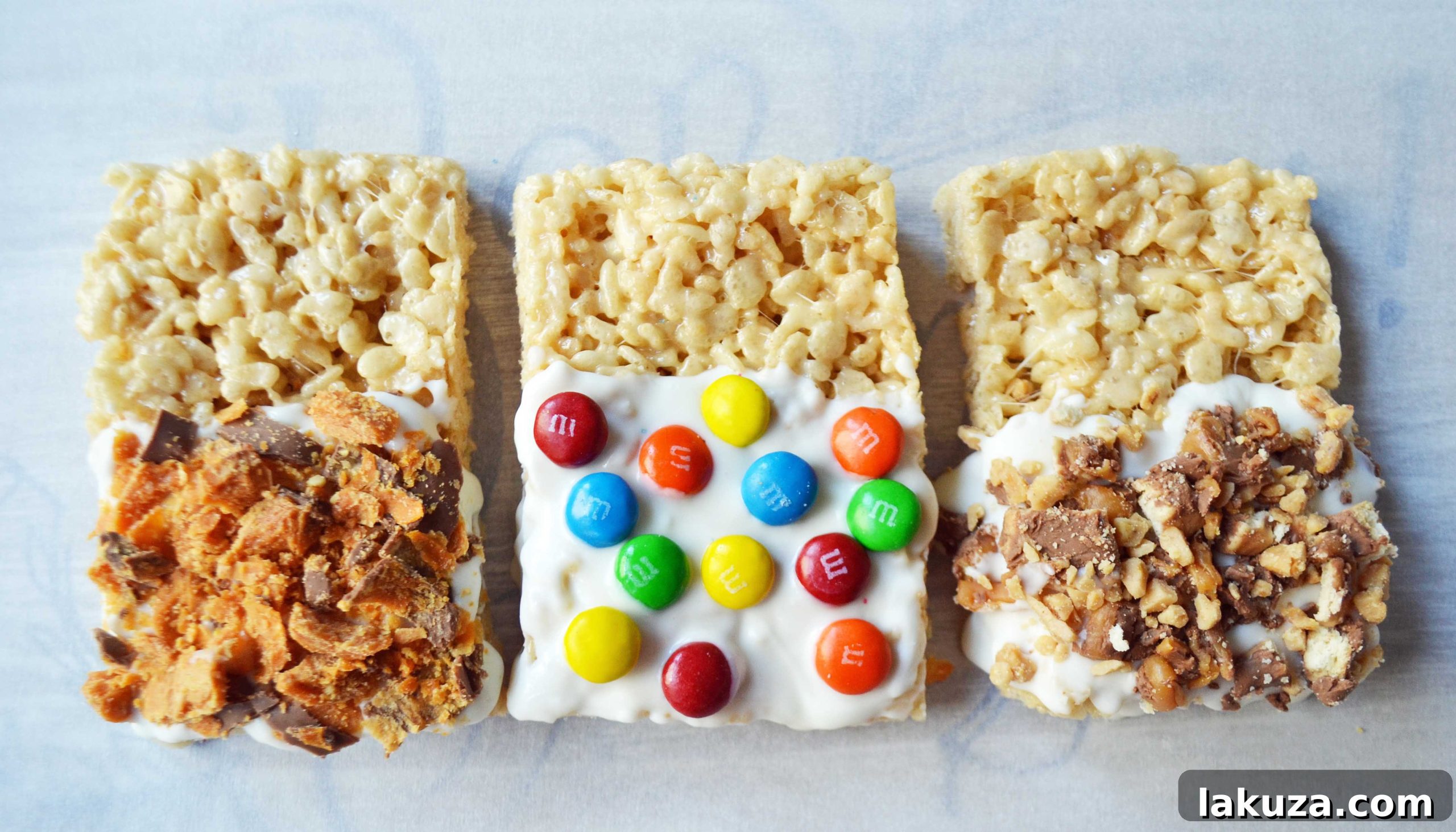 Irresistible Chocolate Coated Krispie Bars 3 Close-up of a perfectly chocolate-dipped Rice Krispies Treat adorned with colorful candy pieces.
