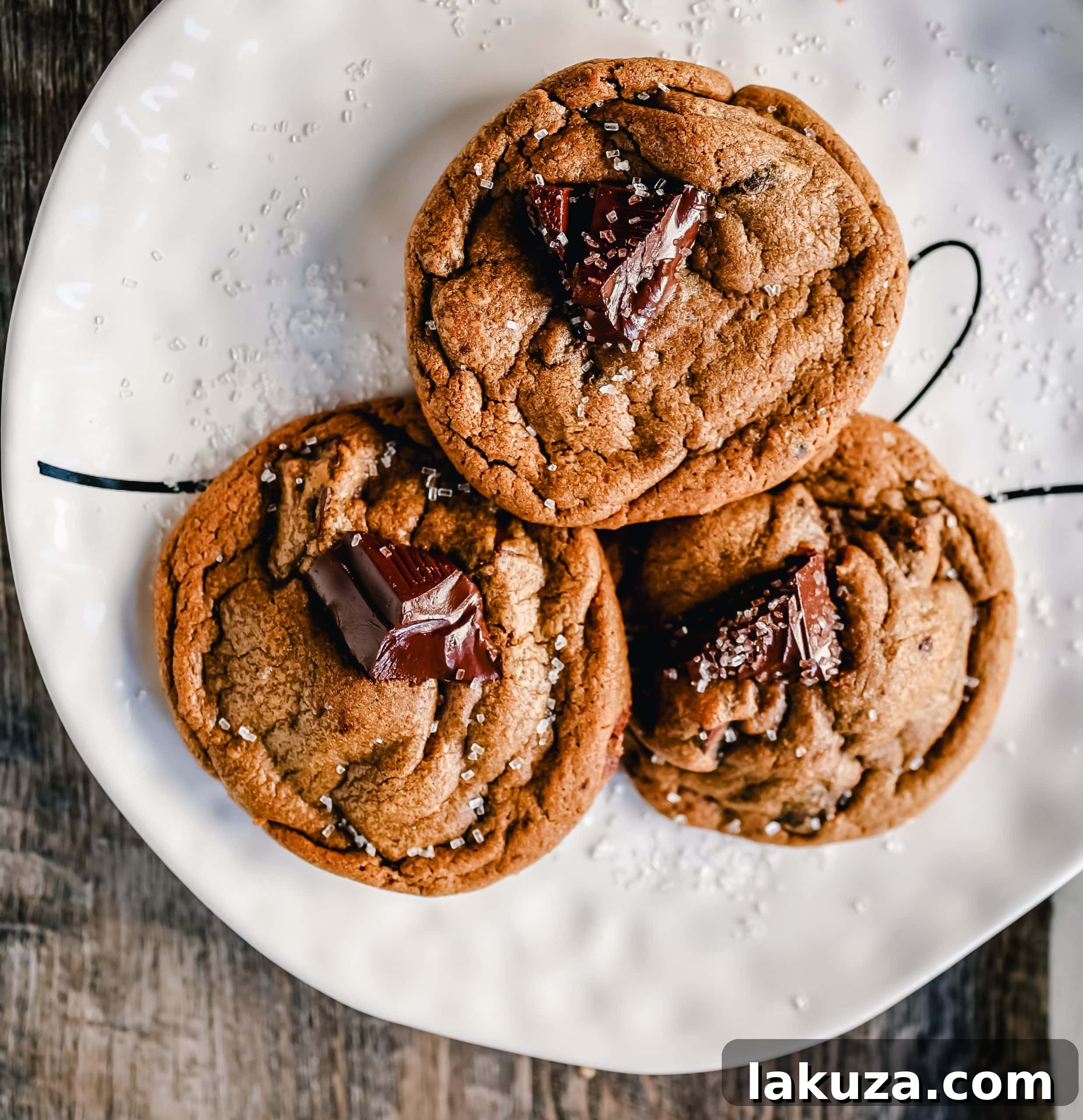 Spiced Molasses Cookies with Melty Chocolate Chunks 5 A plate of warm, soft Chocolate Chunk Molasses Ginger Cookies, ready to be enjoyed.