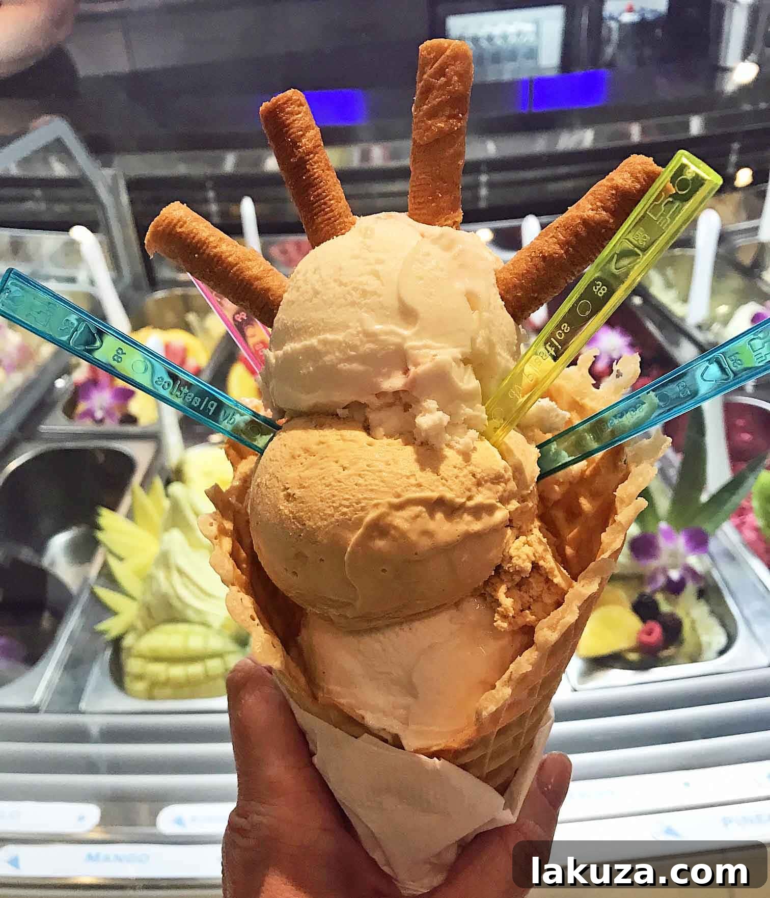 Frost Gelato in Arizona, a popular spot for creamy, rich gelato with half the calories and fat of regular ice cream, drawing long lines for good reason.