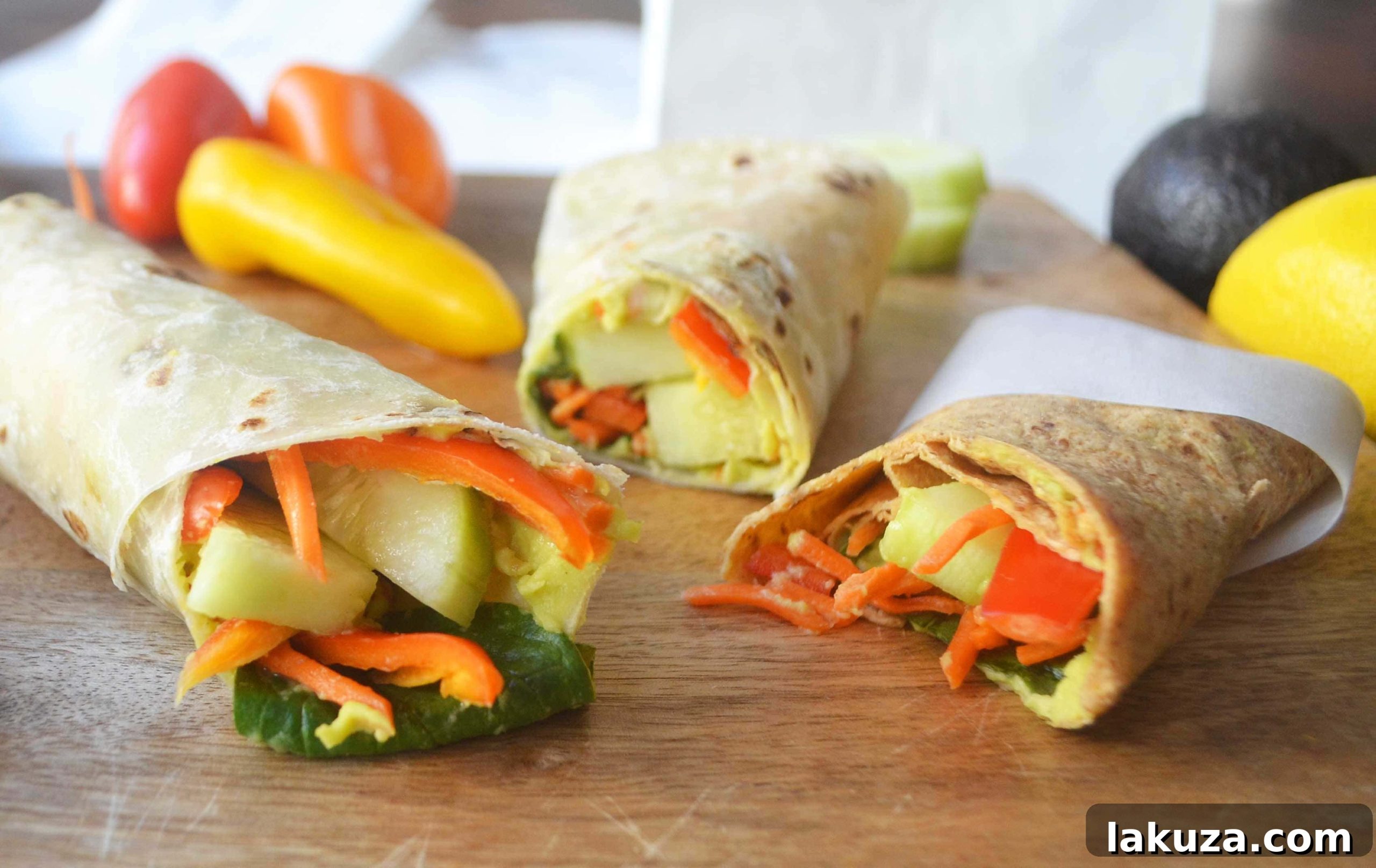 Avocado Ranch Hummus Veggie Wraps by Modern Honey - A perfect healthy lunch solution.