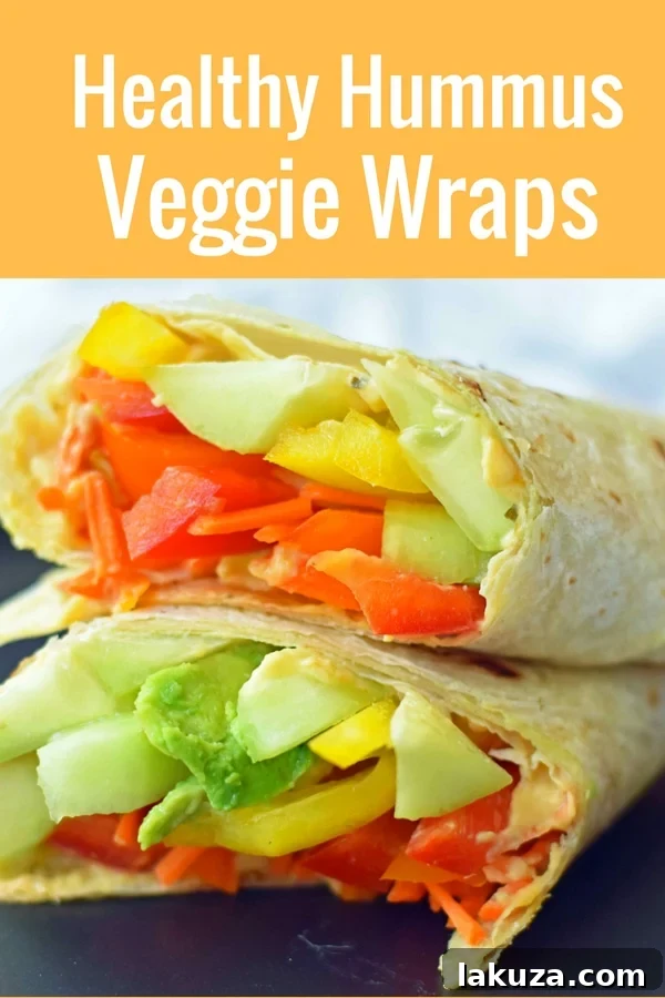 Hummus Veggie Wraps: homemade avocado ranch hummus, fresh veggies, and flour tortillas make a nutritious and appealing meal. Perfect for school or work.