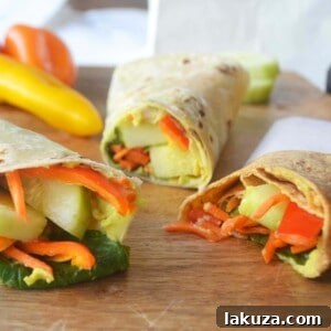 Avocado Ranch Hummus Veggie Wraps by Modern Honey l www.modernhoney.com