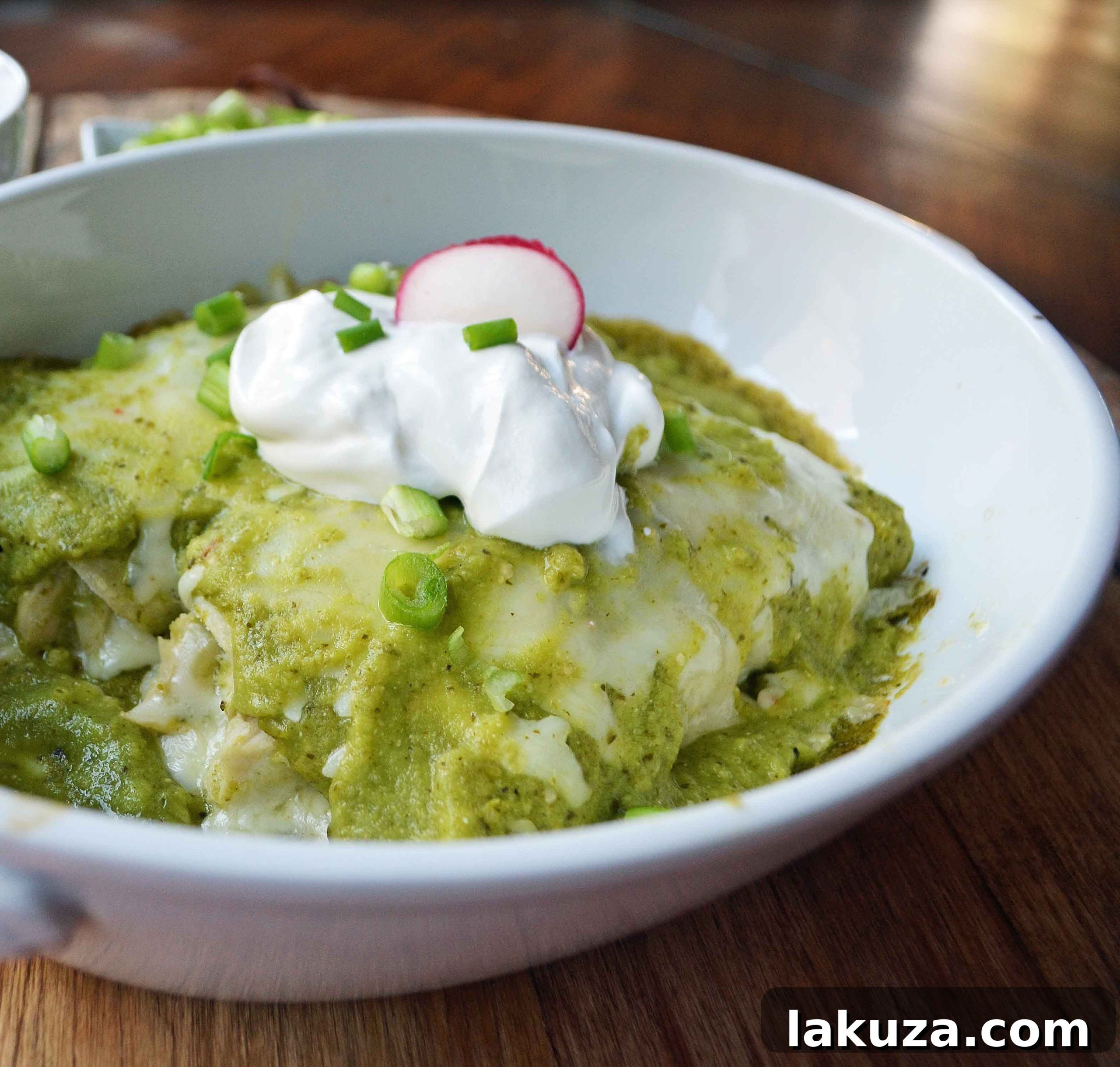 Authentic Chicken Enchiladas Verdes with fresh ingredients