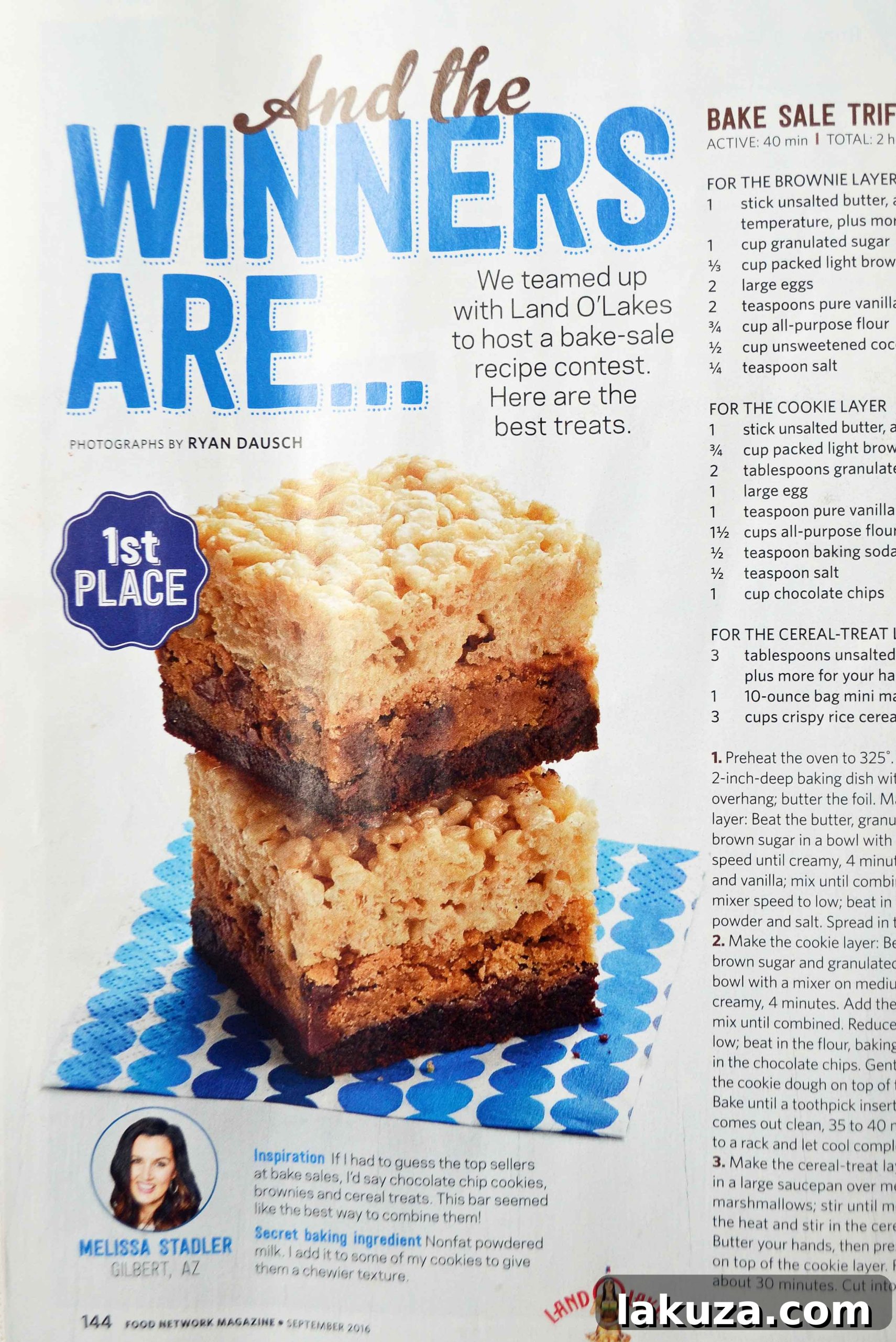 Triple Threat Bars 6 Bake Sale Trifecta Bars Food Network Magazine by Melissa Stadler with Modern Honey l www.modernhoney.com