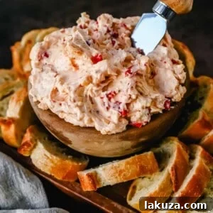 A delicious Pimento Cheese Dip served with crackers