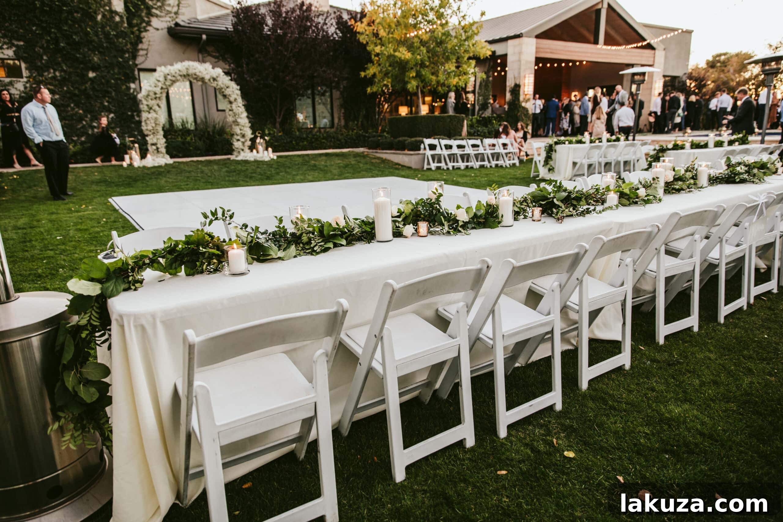 Hundreds of candles illuminating the wedding reception venue