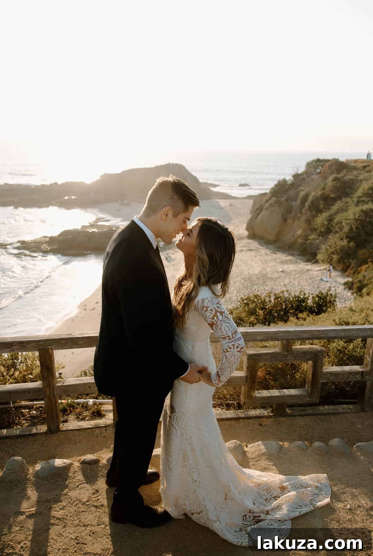 Sierra and Conner's first look on Laguna Beach with ocean backdrop
