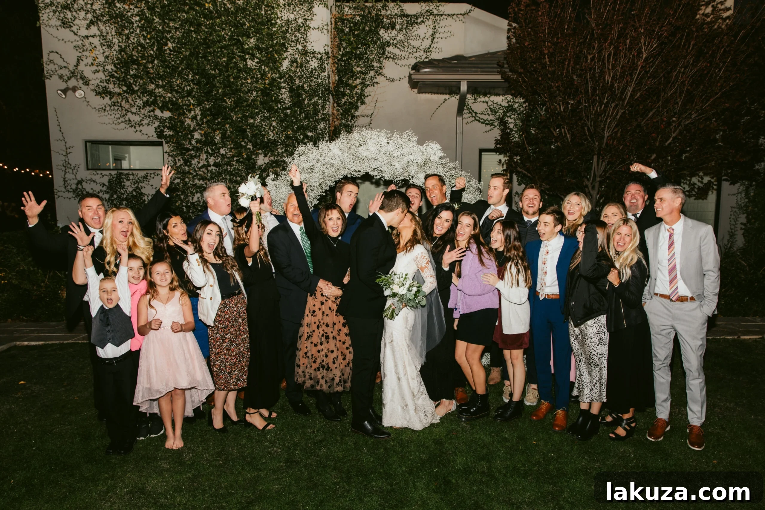 Group photo of the Driggs Family at the wedding