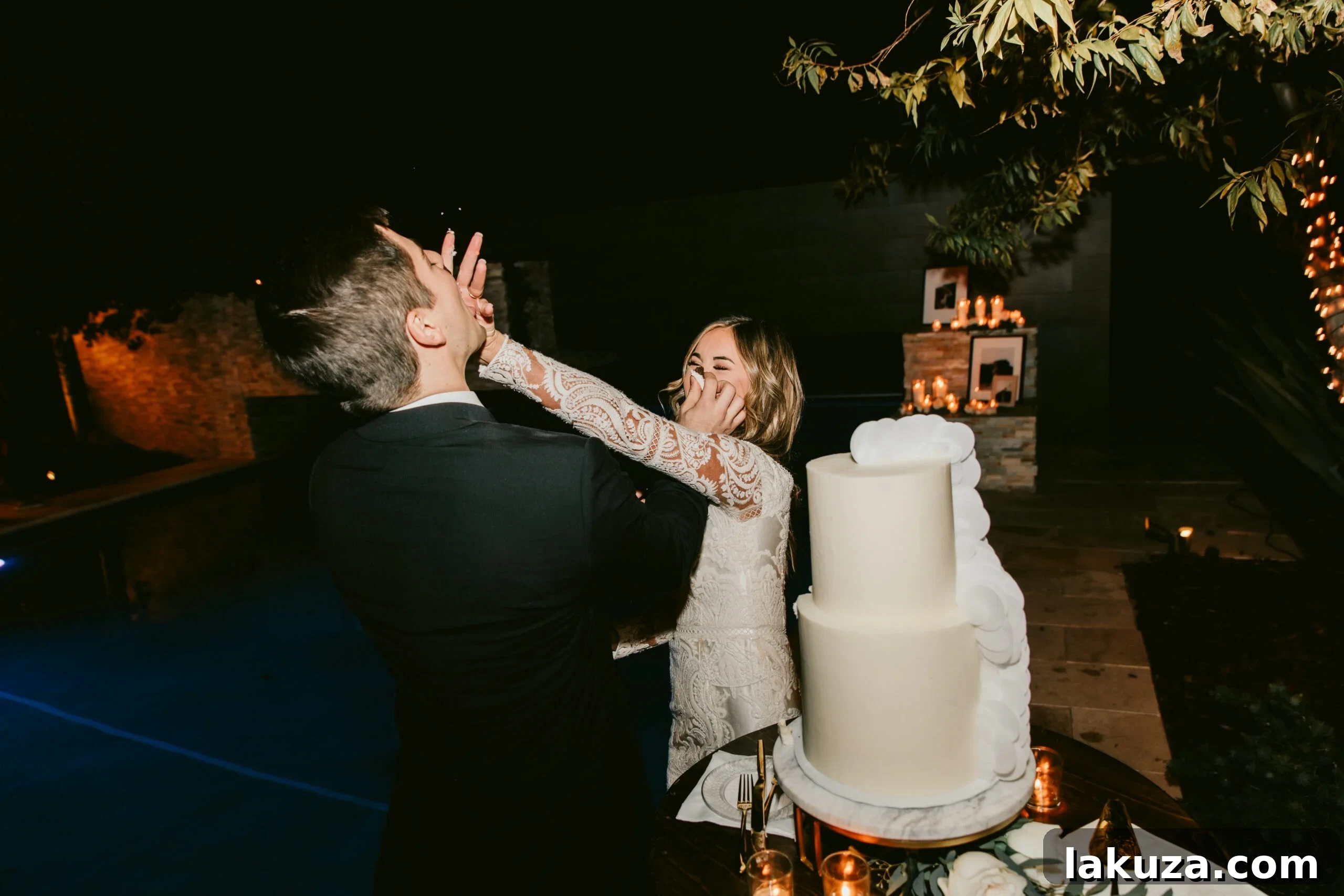 Wedding party having fun on the dance floor
