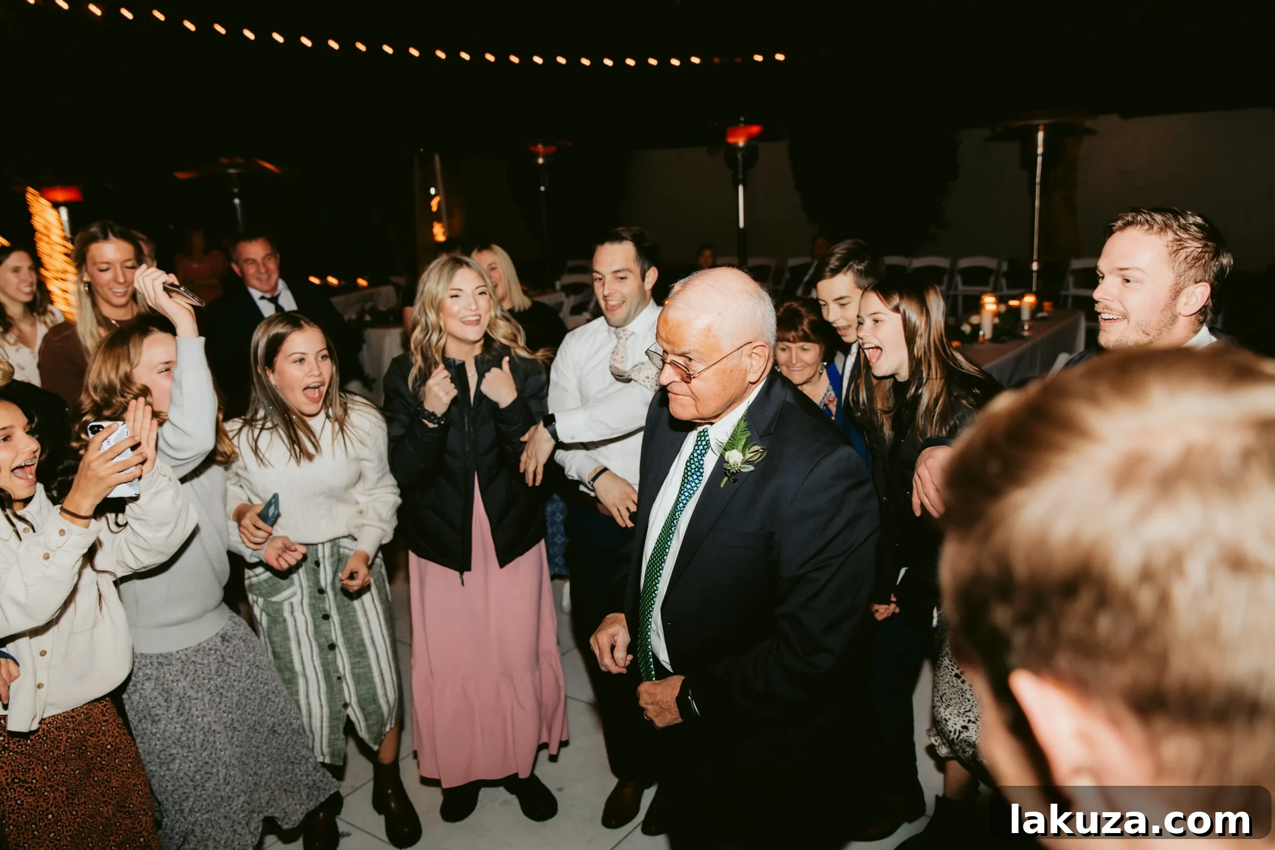 Wedding party enjoying the festivities