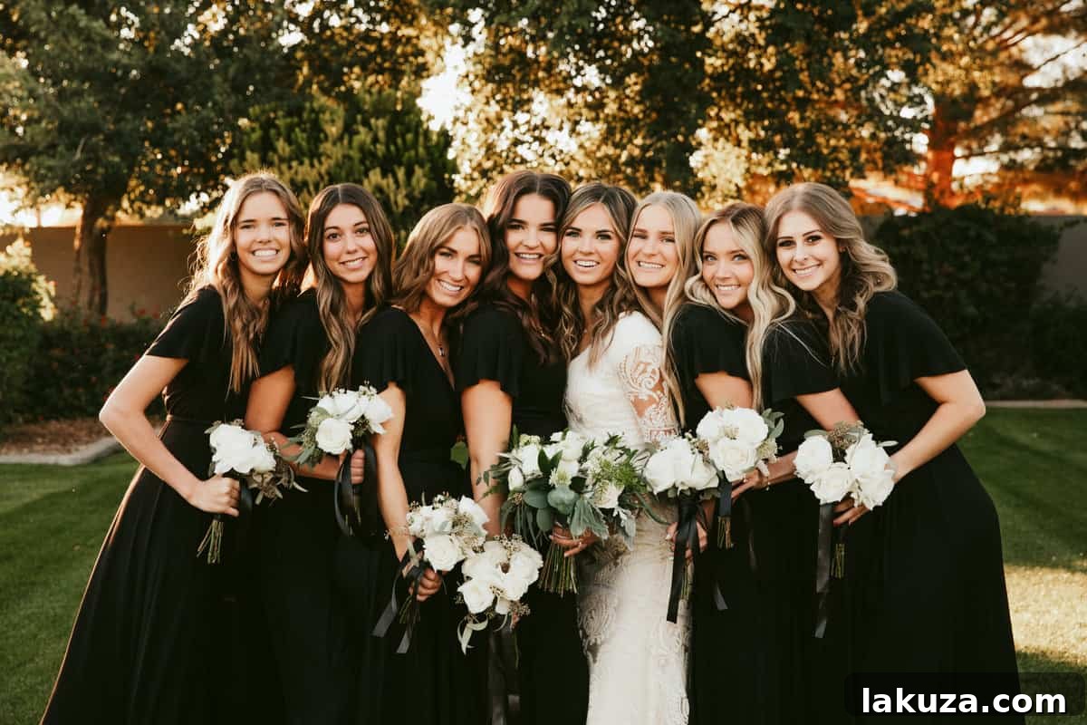 Bride Sierra with her beautiful bridesmaids