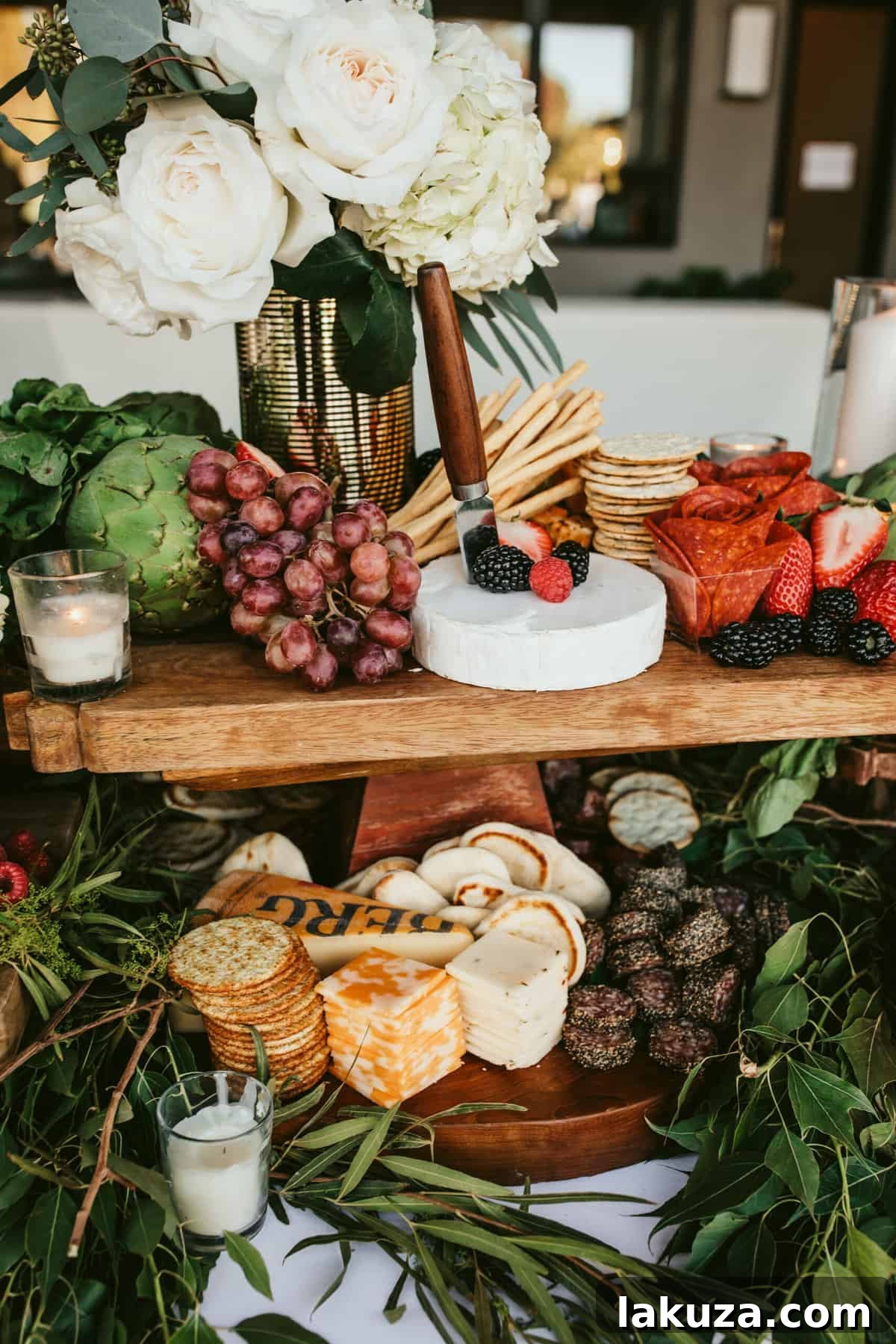 Wedding cake table with elegant decorations